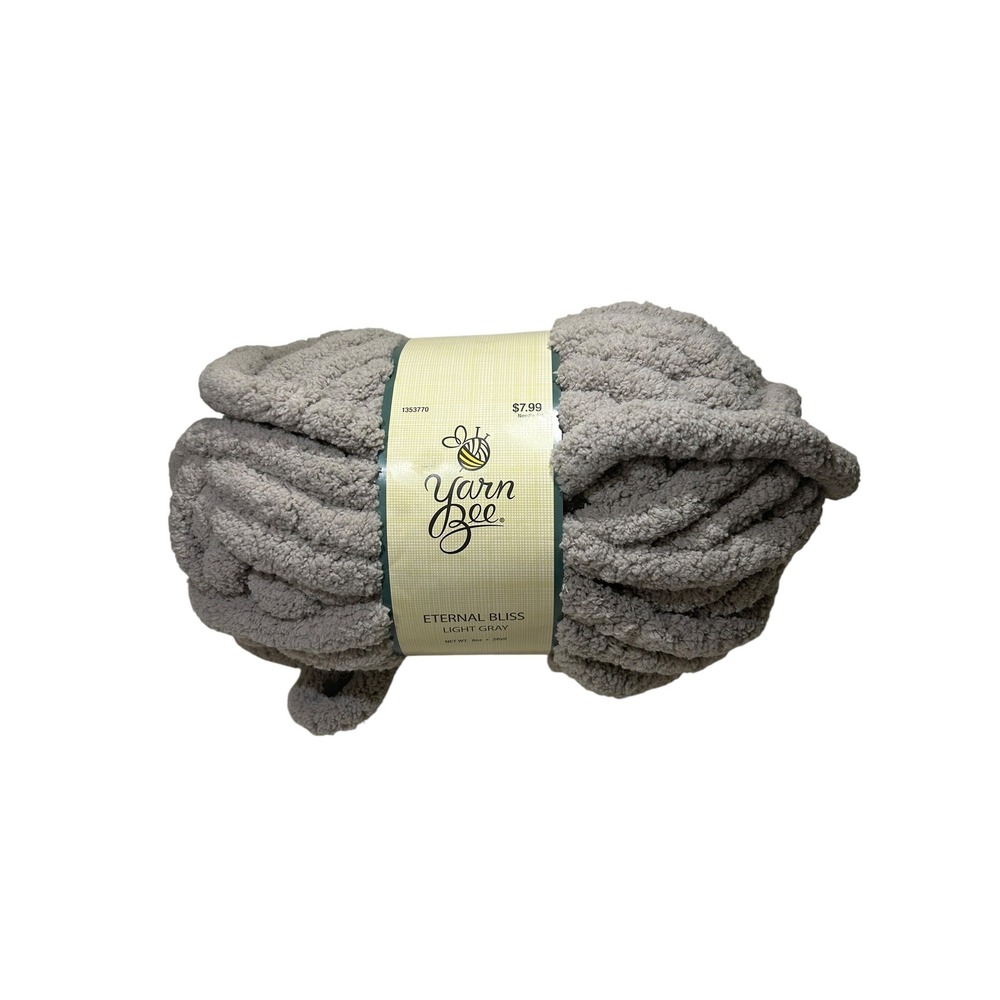 Yarn Bee Eternal Bliss Light Gray 06 Jumbo Chunky Chenille‎ 1353770 Lot#715355